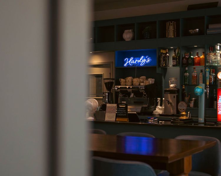 Bar area at hardys bar at the white swan