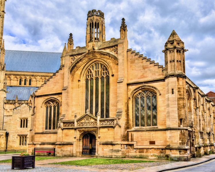 st michel la belfray church seen on a historical walking tour in york