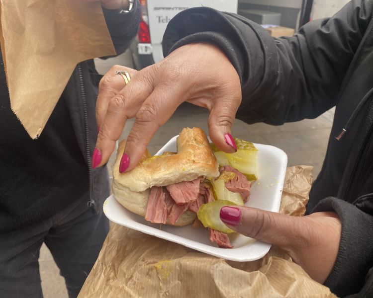 Bagel eaten on a london food tour