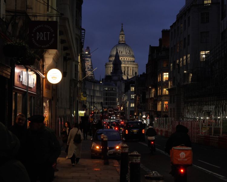 London at night street scene