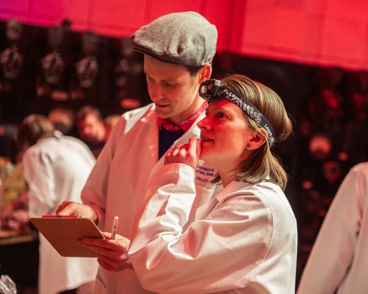 people trying to solve puzzles at escape the power cut escape room at battersea power station