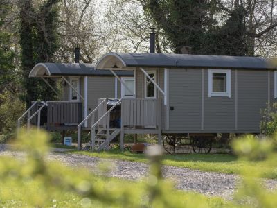 shepherd's hut at back of beyond glamping