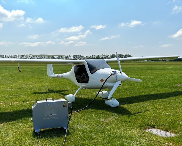 microlight on ground at goodwood aerodrome