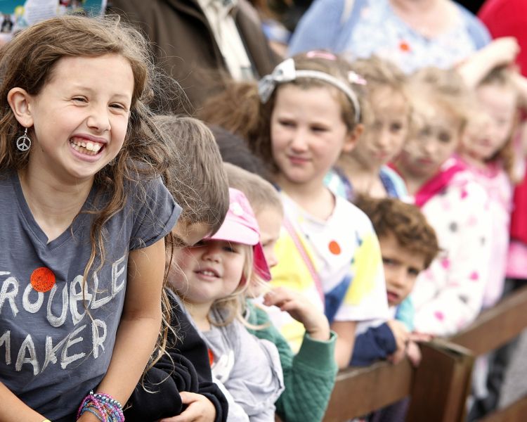 children having fun visiting hoo farm in shropshire
