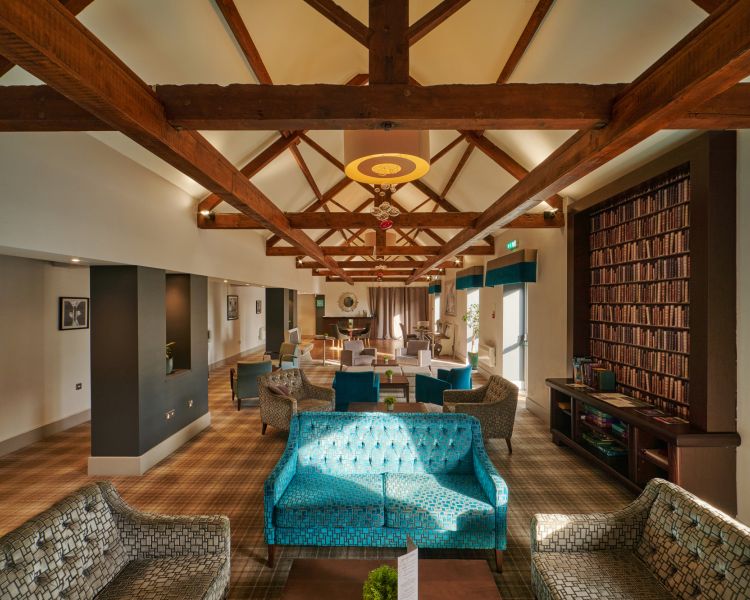 The lounge area at the barn hotel