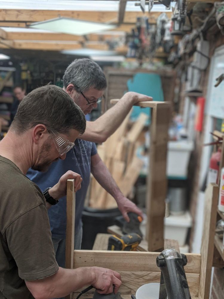 men woodworking on a campervan conversion course