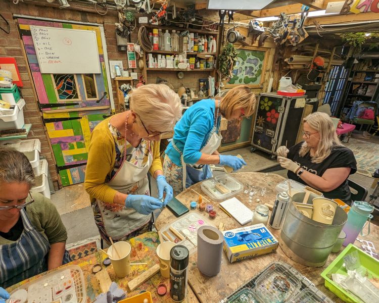 ladies in workshop on resin art one day course