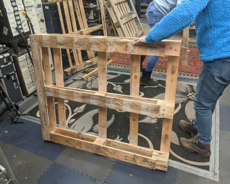 wooden pallets used on day course to upcycle the wood