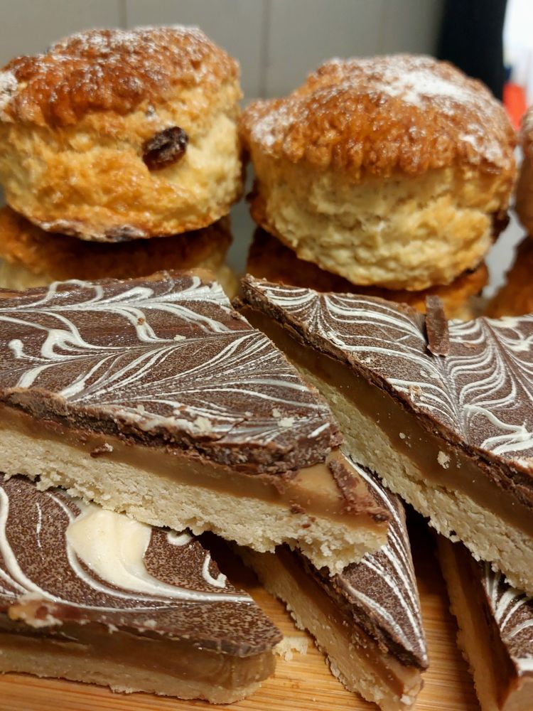 Cakes and scones at gratitude cafe