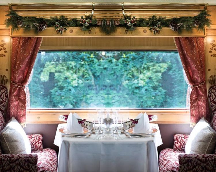 Festive carriage on the northern belle train
