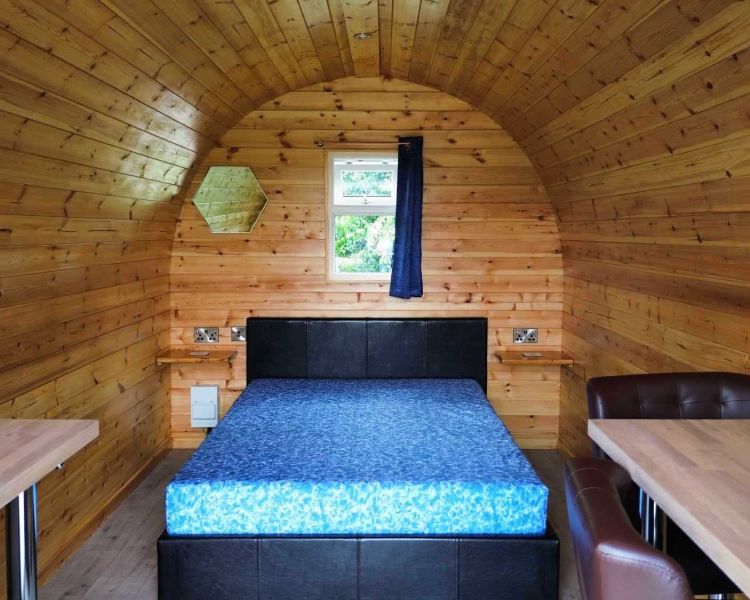 Interior of glamping pod on shropshire glamping site