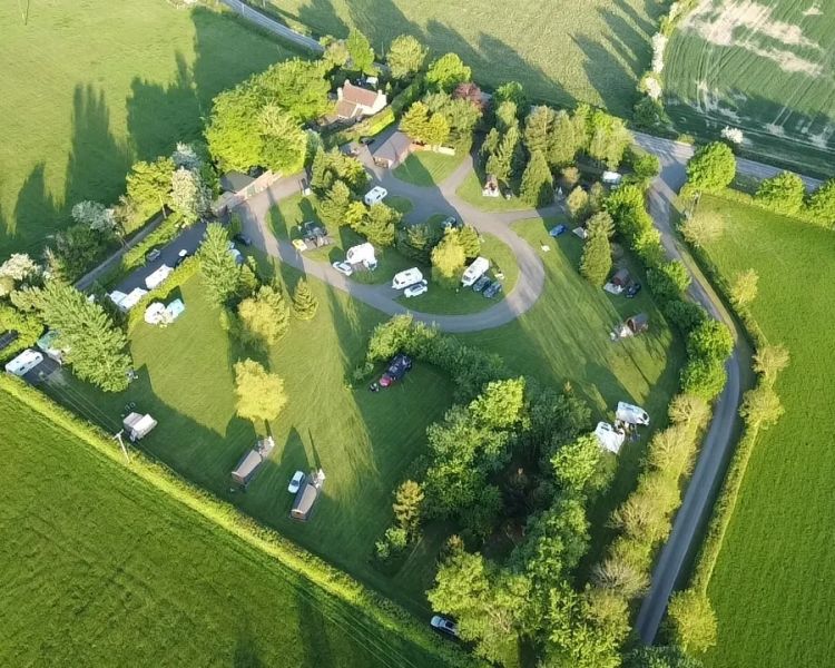 Aerial view of shropshire glamping site
