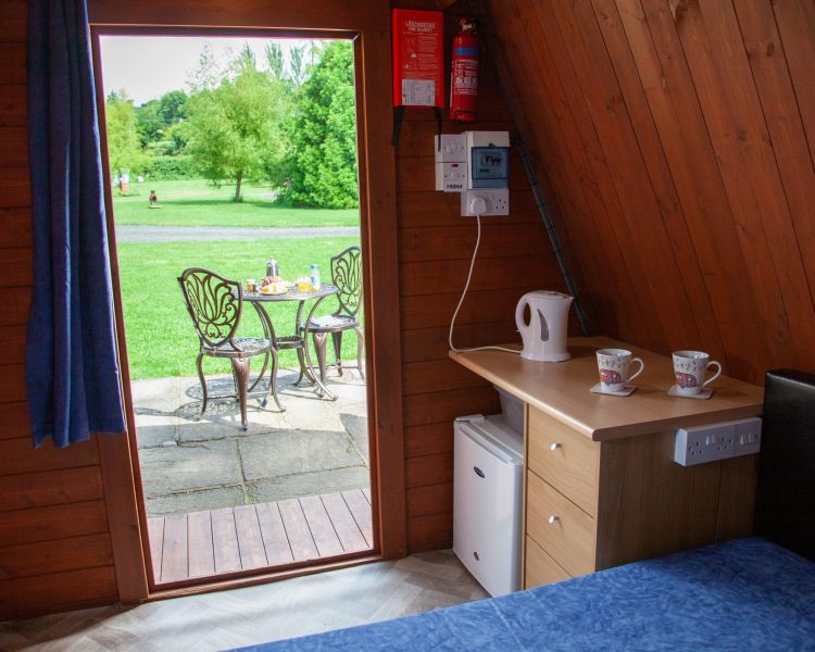 Inside a glamping pod on shropshire site