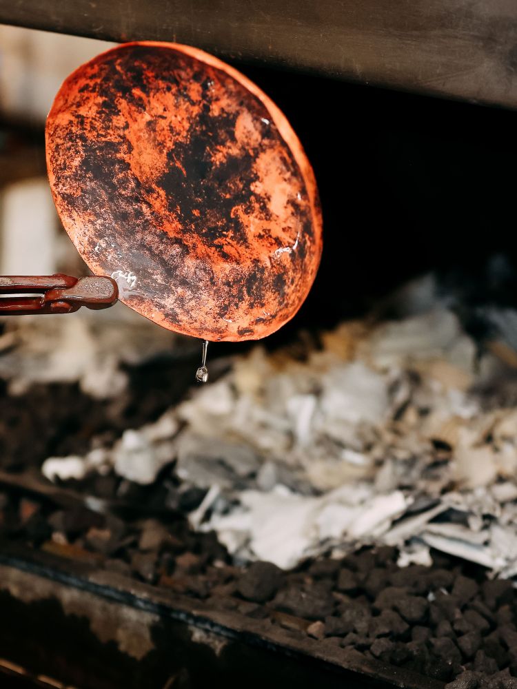 a copper bowl made on a silversmith experience