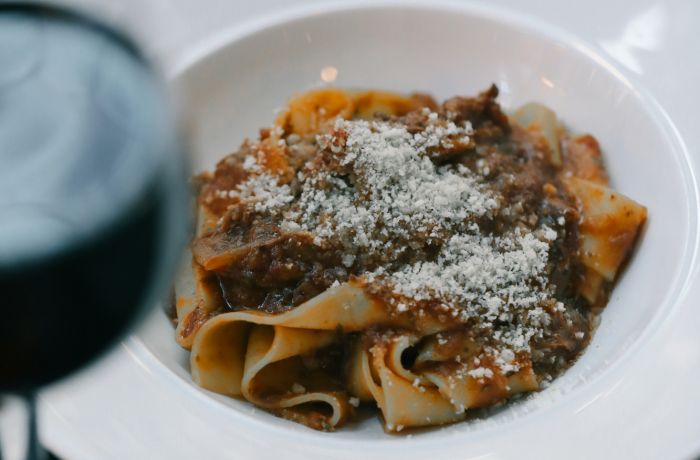 Pasta dish had at italian supper club