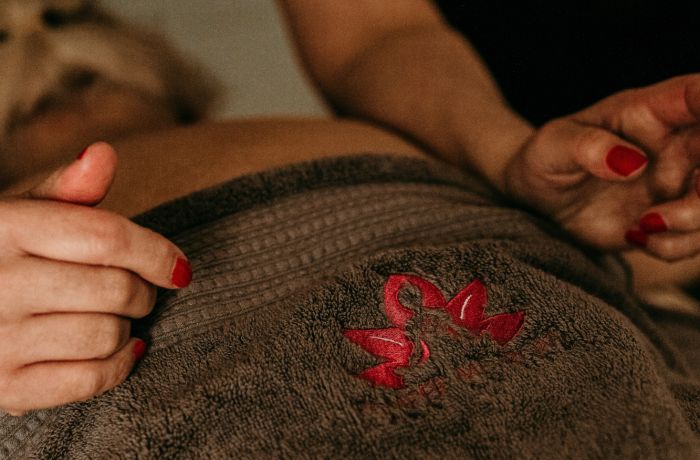 Woman having massage treatment