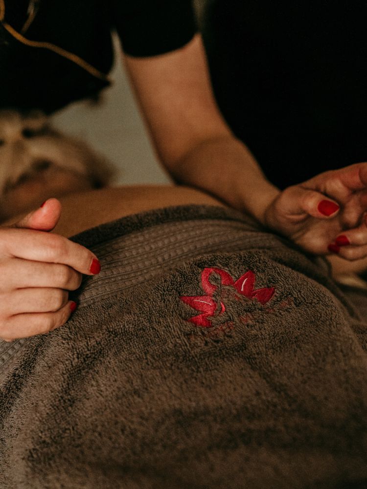 Woman having massage treatment