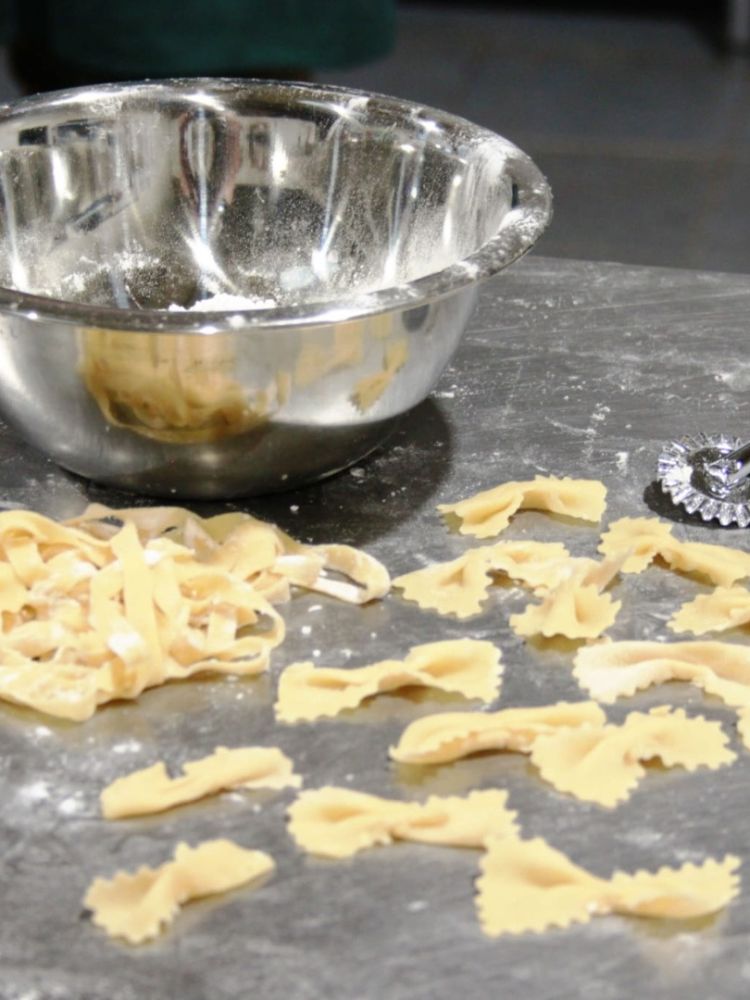 pasta shapes made on a pasta making workshop in melton mowbray