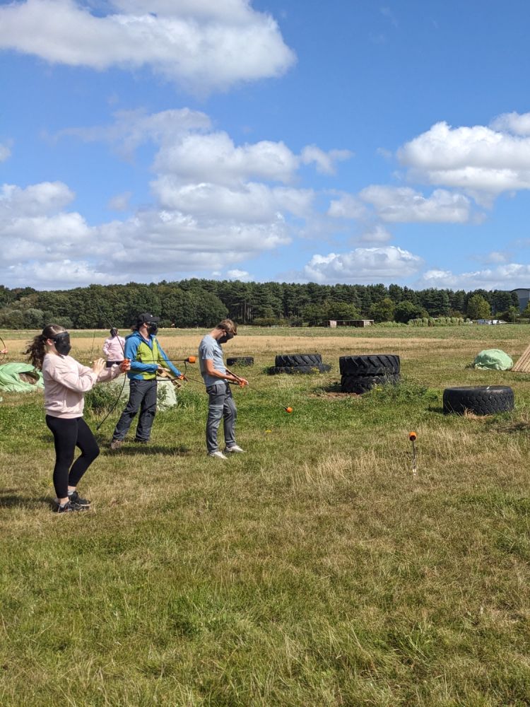 game of combat archery in a field in nottinghamshire