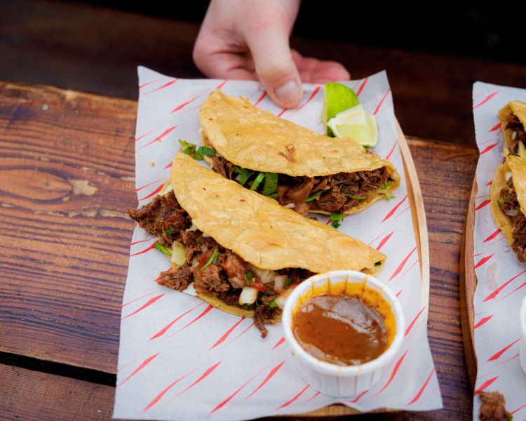 Tray of tacos on food treasure hunt in manchester