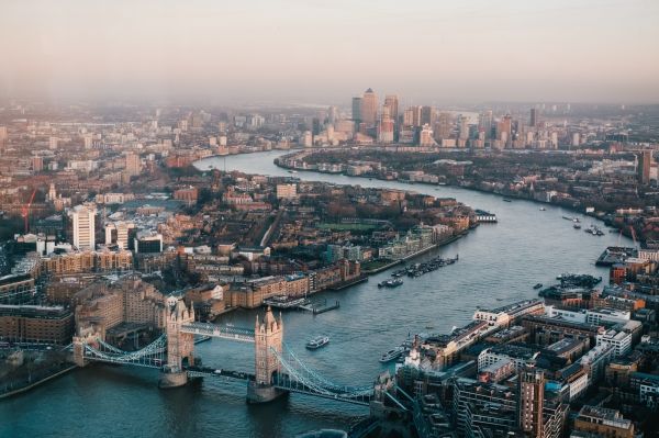 the london skyline with the river thames