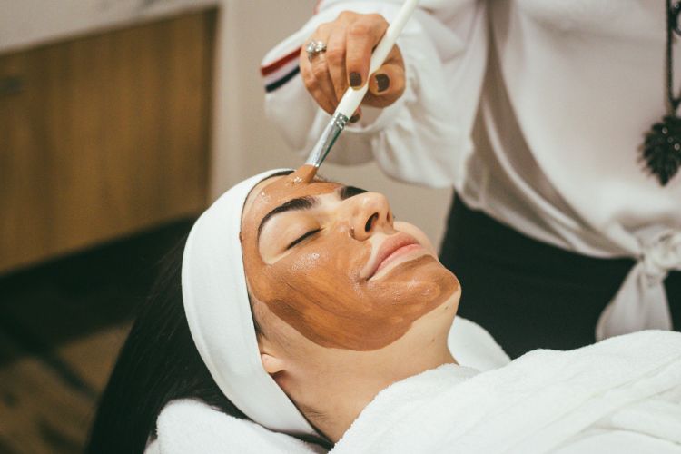 Stock image of a woman having a facial treatment