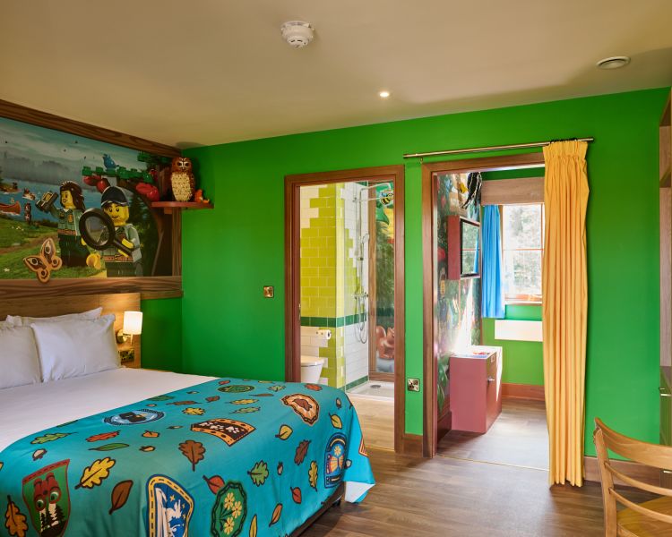 the interior of a woodland lodge at legoland windsor