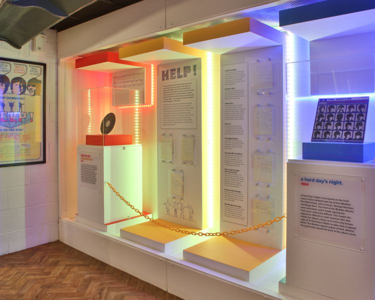 the displays at the beatles story museum in liverpool