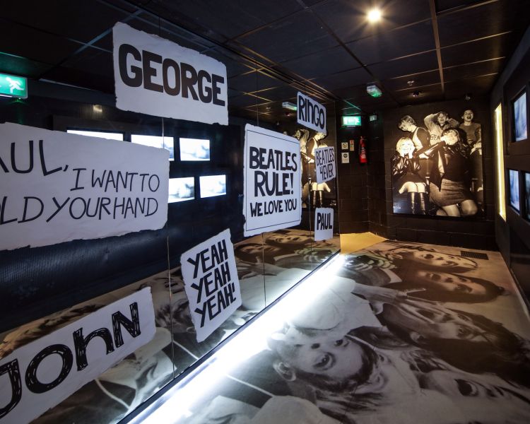 beatlemania display at the beatles story museum in liverpool