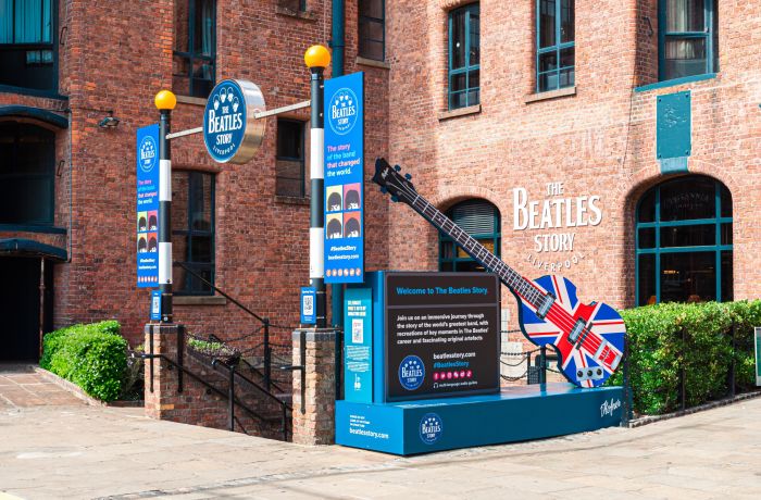 Entrance to the beatles story museum in liverpool