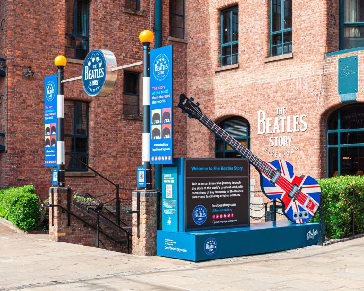 Entrance to the beatles story museum in liverpool