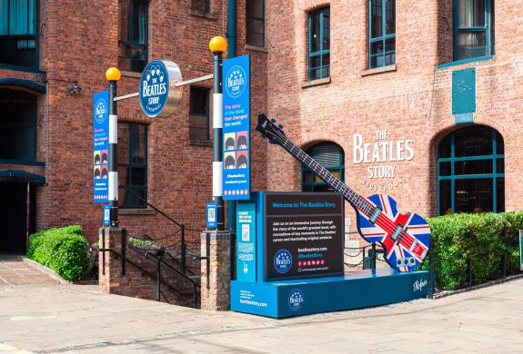 Entrance to the beatles story museum in liverpool