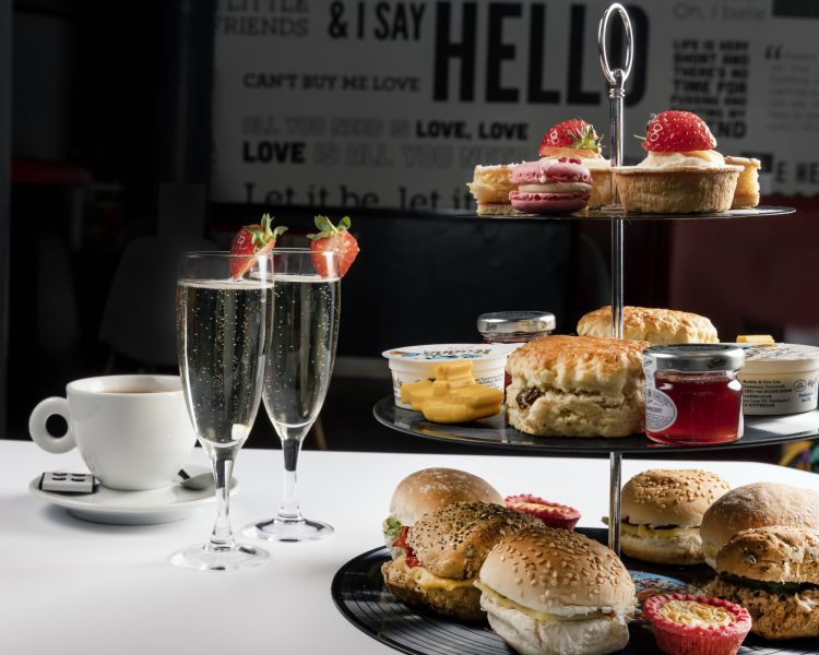 afternoon tea with prosecco at the beatles story museum in liverpool