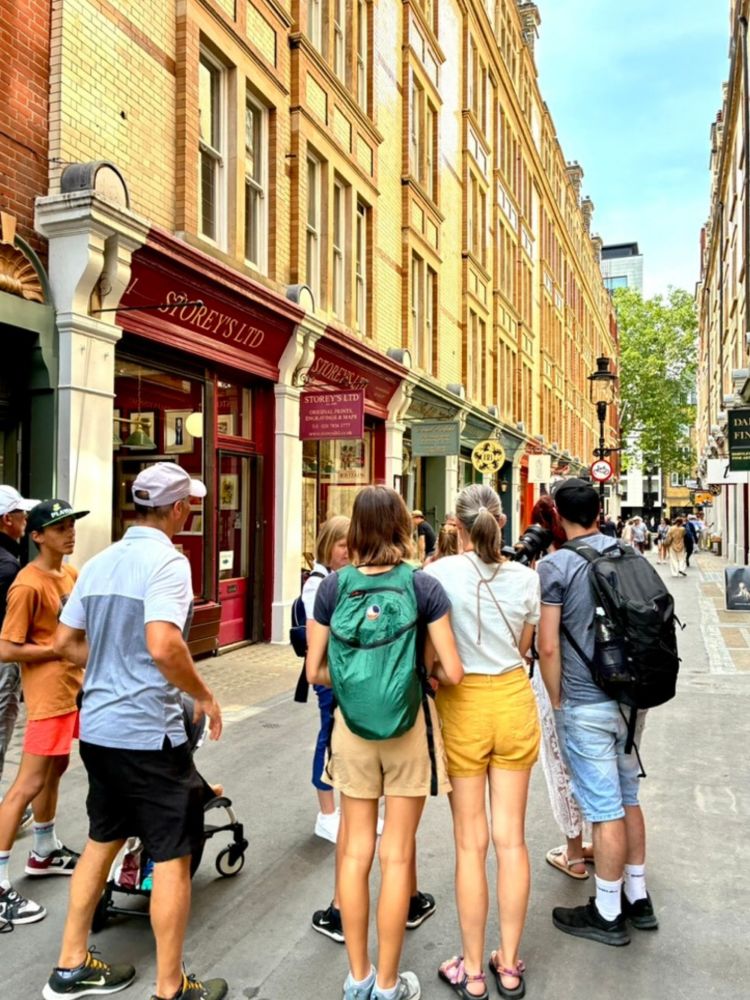 Group on harry potter walking tour on london street