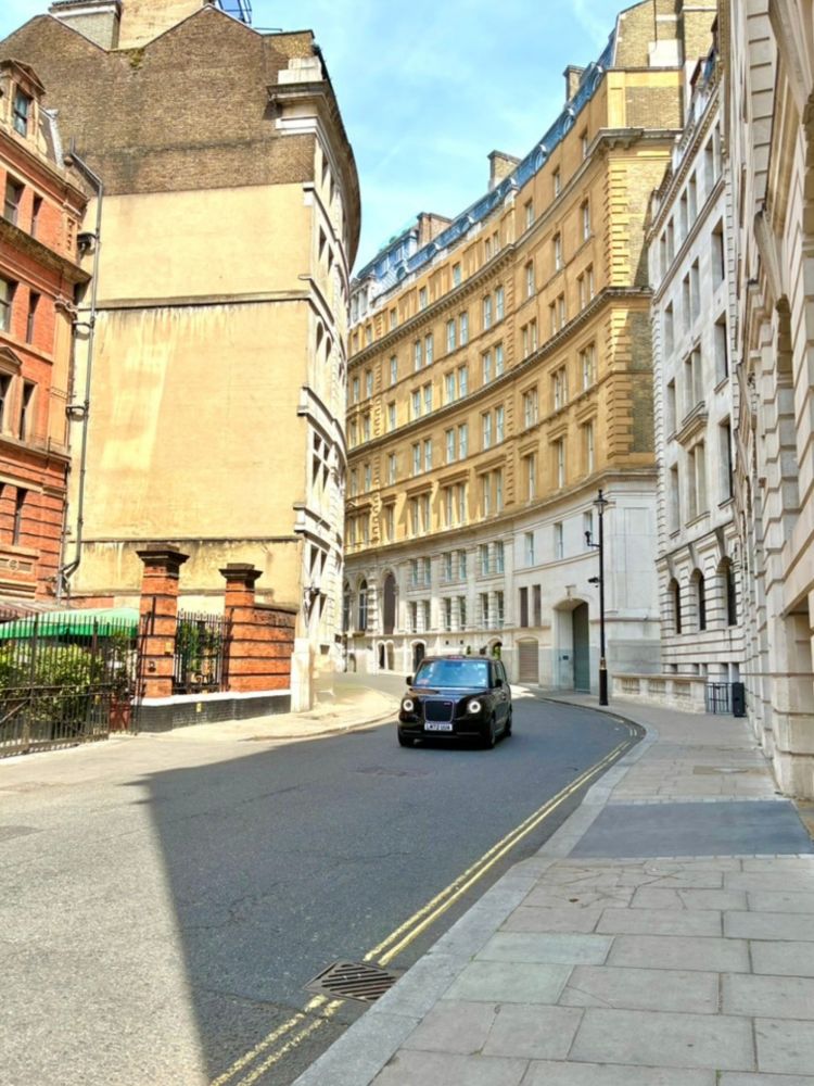 London street with black cab seen on harry potter walking tour