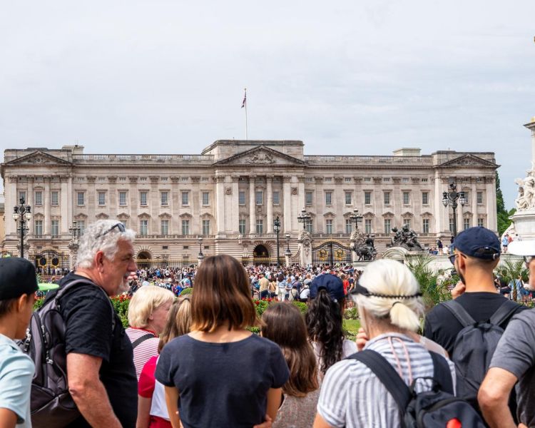 Buckingham palace seen on royal walking tour