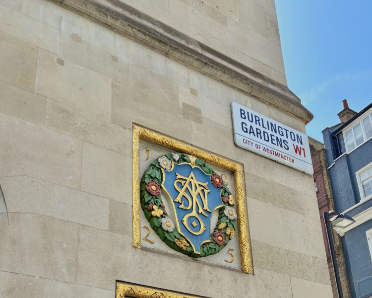 Burlington gardens street sign seen on beatles london tour