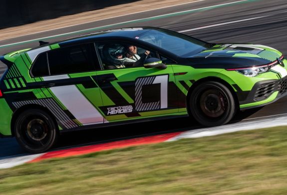 Green hot hatch car