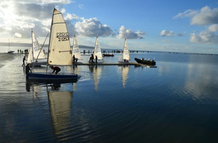 small yachts on the water in the wirral on a sunny day