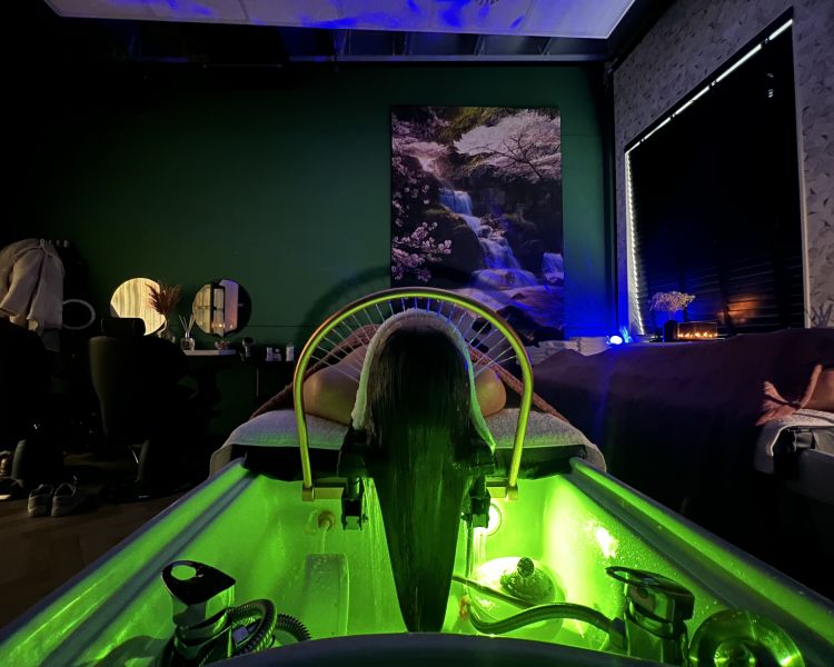 Woman having japanese head spa treatment at bannatyne spa