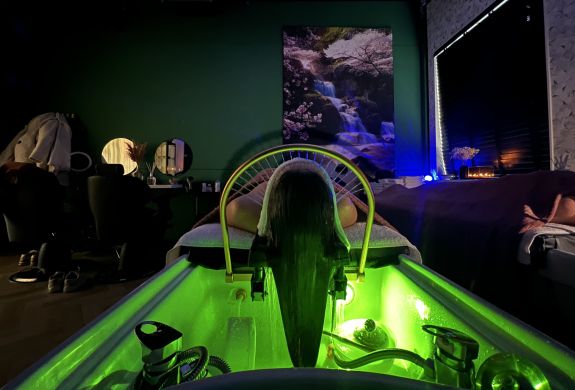 Woman having japanese head spa treatment at bannatyne spa