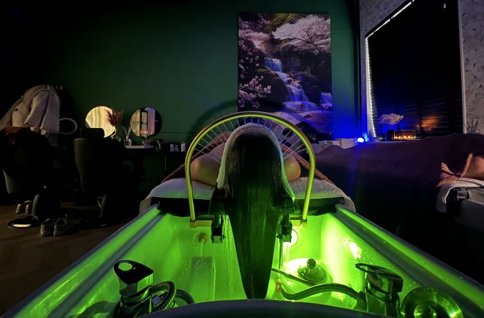 Woman having japanese head spa treatment at bannatyne spa