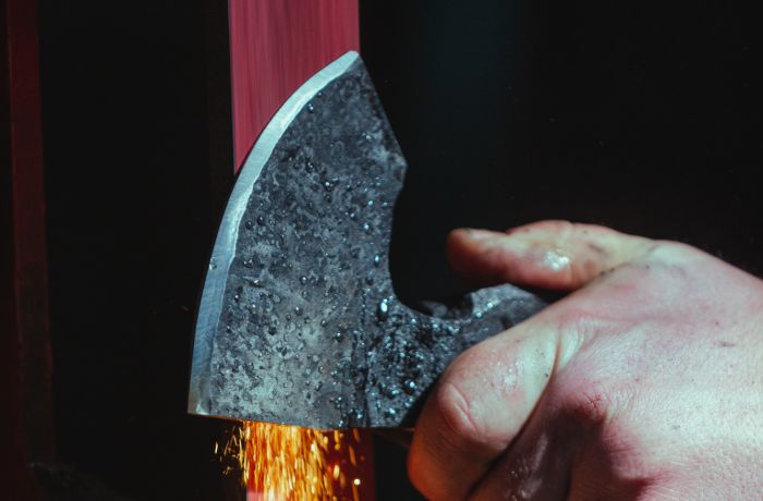 axe head being made on blacksmith experience in suffolk