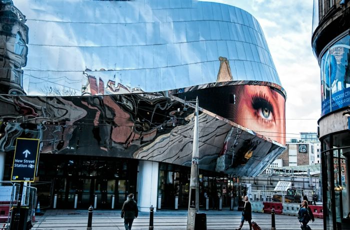 the front of new street station in birmingham