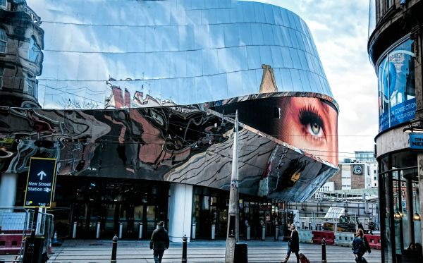 the front of new street station in birmingham