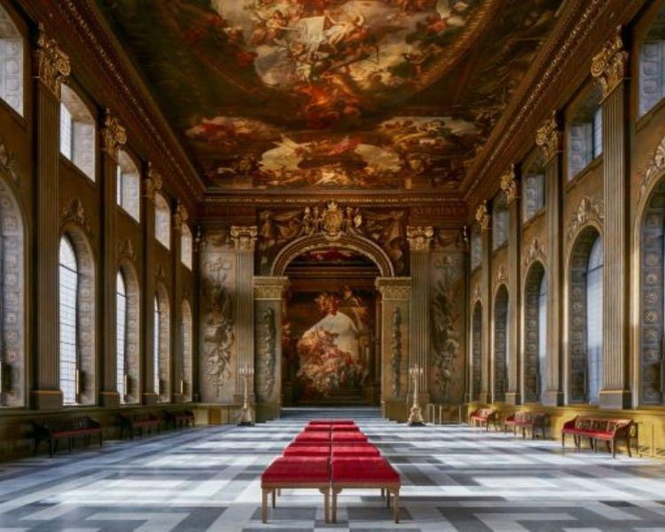 interior of the painted hall at old royal naval college in london