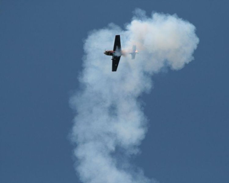 plane doing an aerobatic manoeuvre in the sky