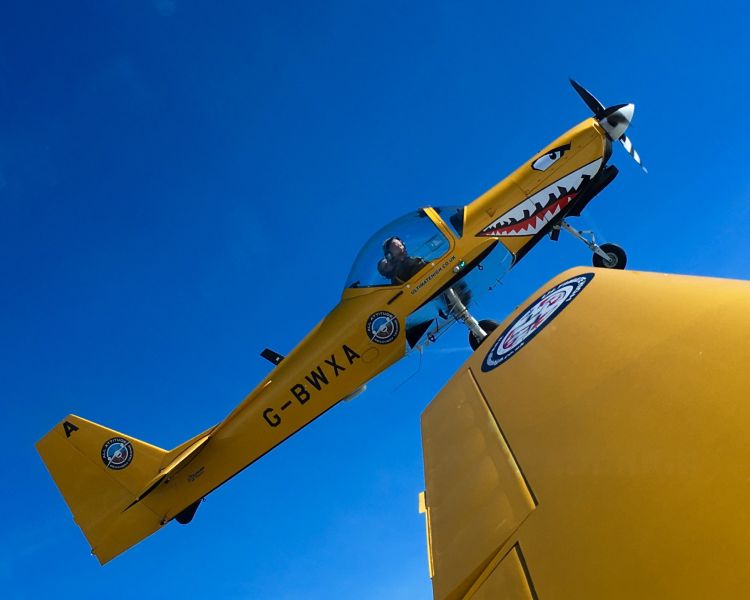 top gun flying experience airborne wing view