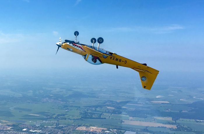 plane upside down in sky on fighter pilot flying experience
