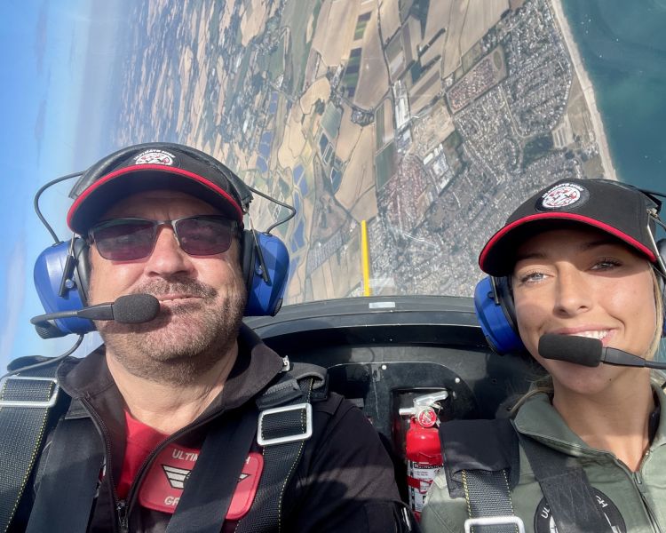 pilot and passenger all smiles on fighter pilot flying experience